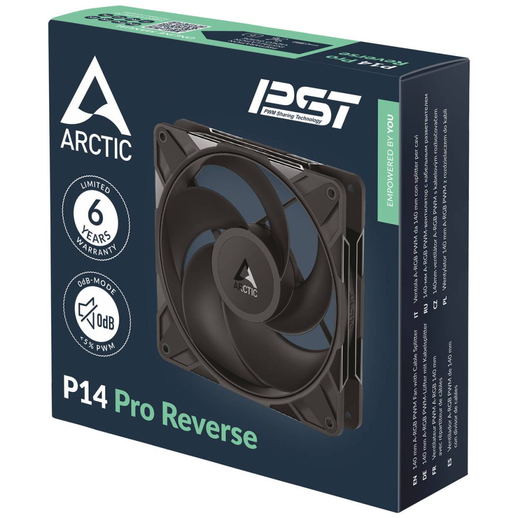 ARCTIC P14 Pro Reverse PWM Fan - 140mm, black