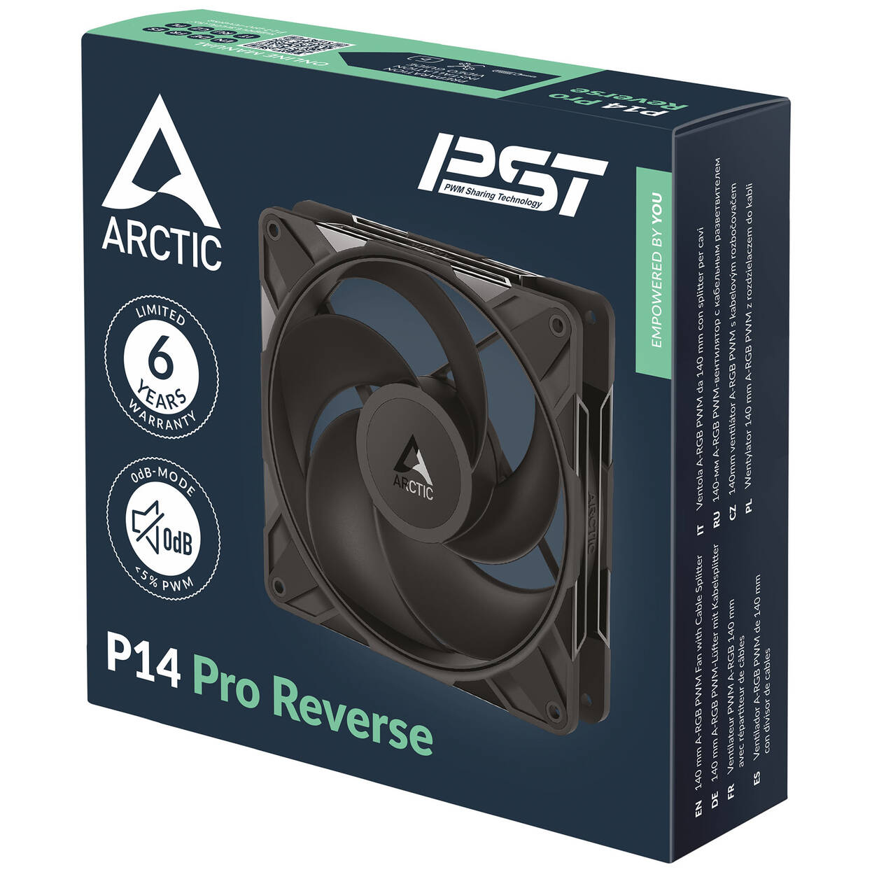 ARCTIC P14 Pro Reverse PWM Fan - 140mm, black