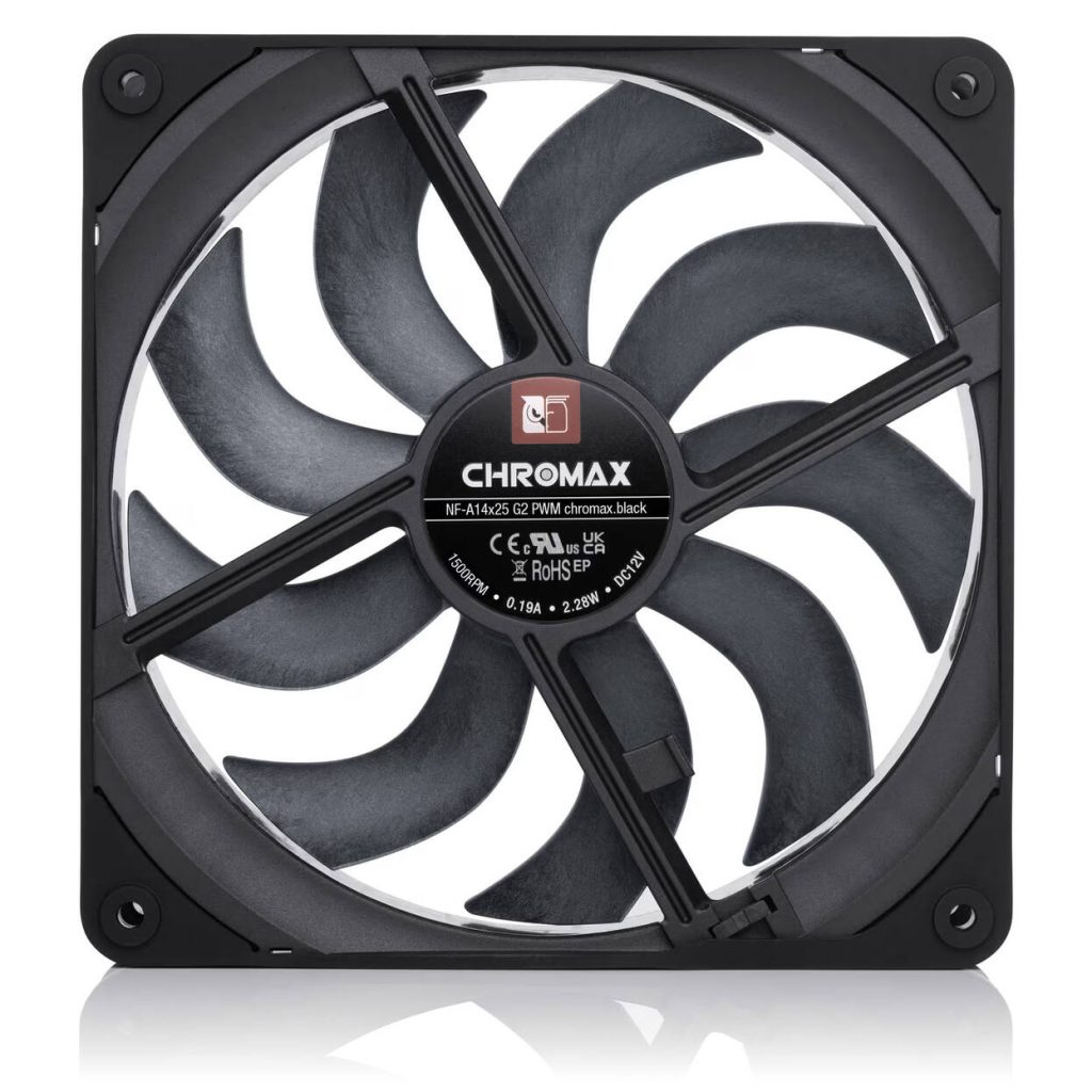 Noctua NF-A14X25 G2 chromax.black Fan, PWM, LCP - black, 140mm