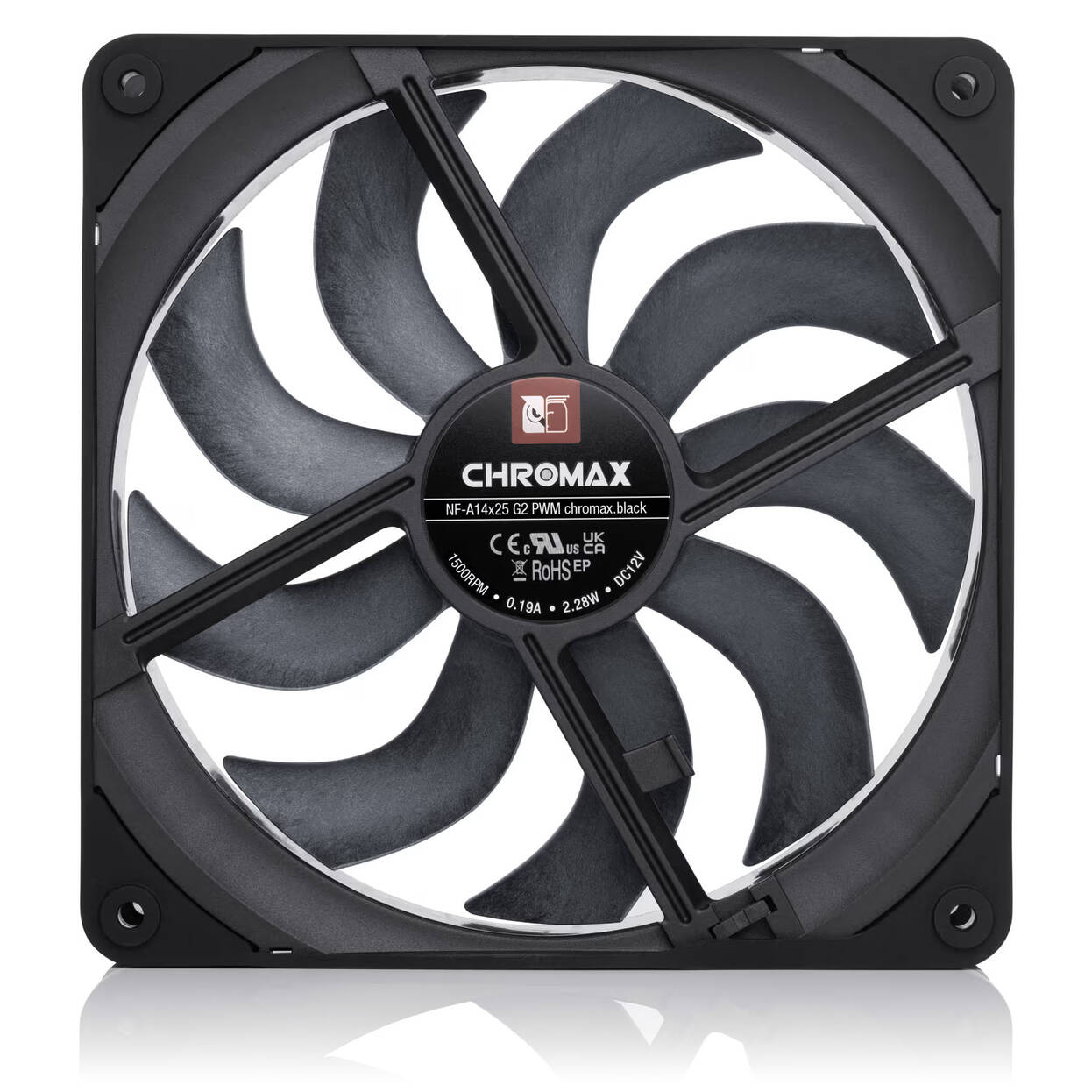 Noctua NF-A14X25 G2 chromax.black Fan, PWM, LCP - black, 140mm