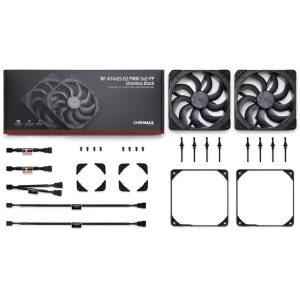 Noctua NF-A14X25 G2 PWM Sx2-PP chromax.black fan, LCP - black, 140mm, pack of 2