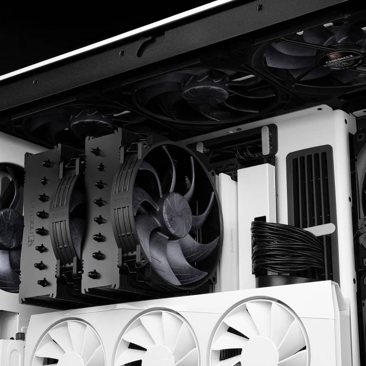 Noctua NF-A14X25r G2 PWM Sx2-PP chromax.black fan, LCP - black, 140mm, 2-pack