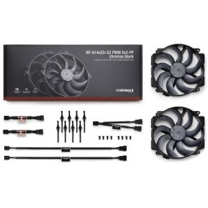 Noctua NF-A14X25r G2 PWM Sx2-PP chromax.black fan, LCP - black, 140mm, 2-pack
