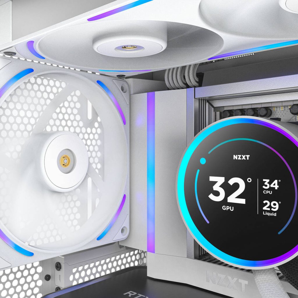 NZXT F140X RGB Case Fan, LCP Rotor, Hybrid Bearing, aRGB - White, 140mm : image 8