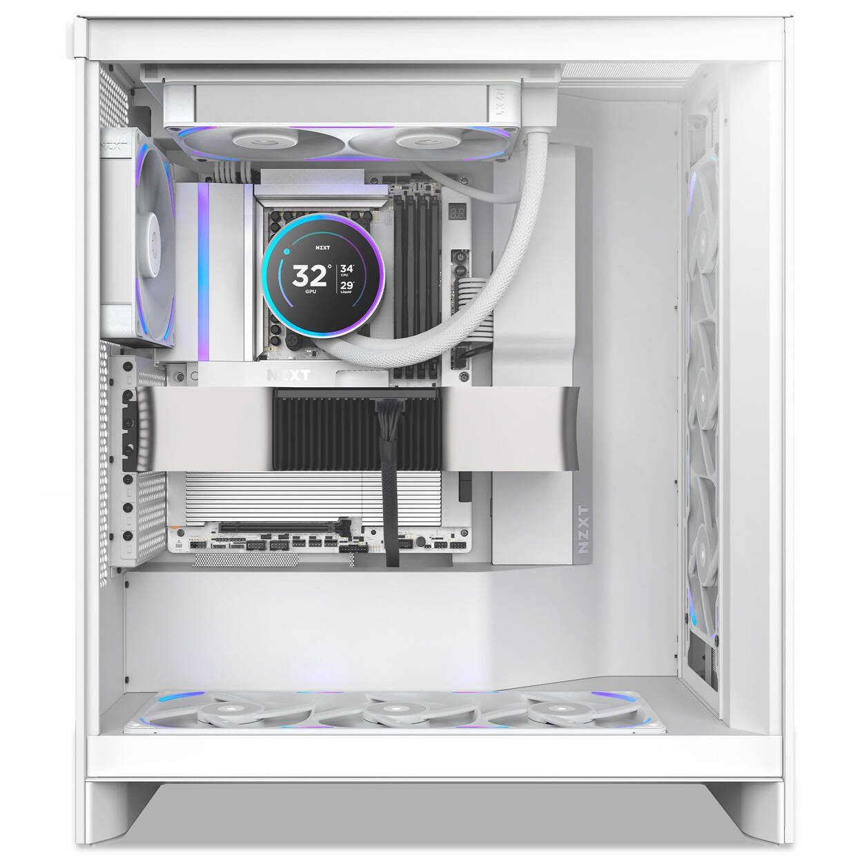NZXT F240X RGB Case Fan, LCP Rotor, Hybrid Bearing, aRGB - white, 240mm : image 8