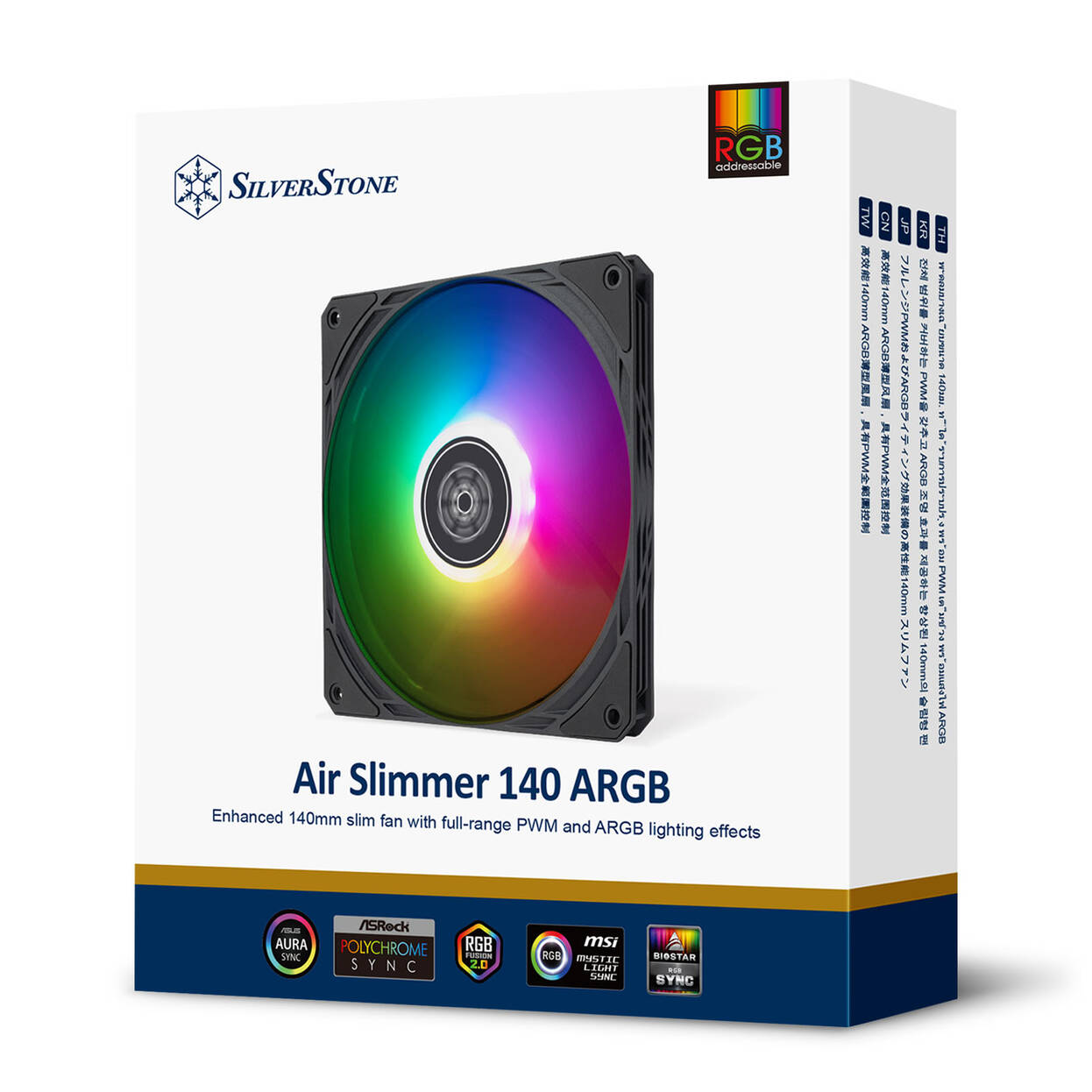 SilverStone SST-AS140B-ARGB Air Slimmer 140 PWM Fan - black : image 10