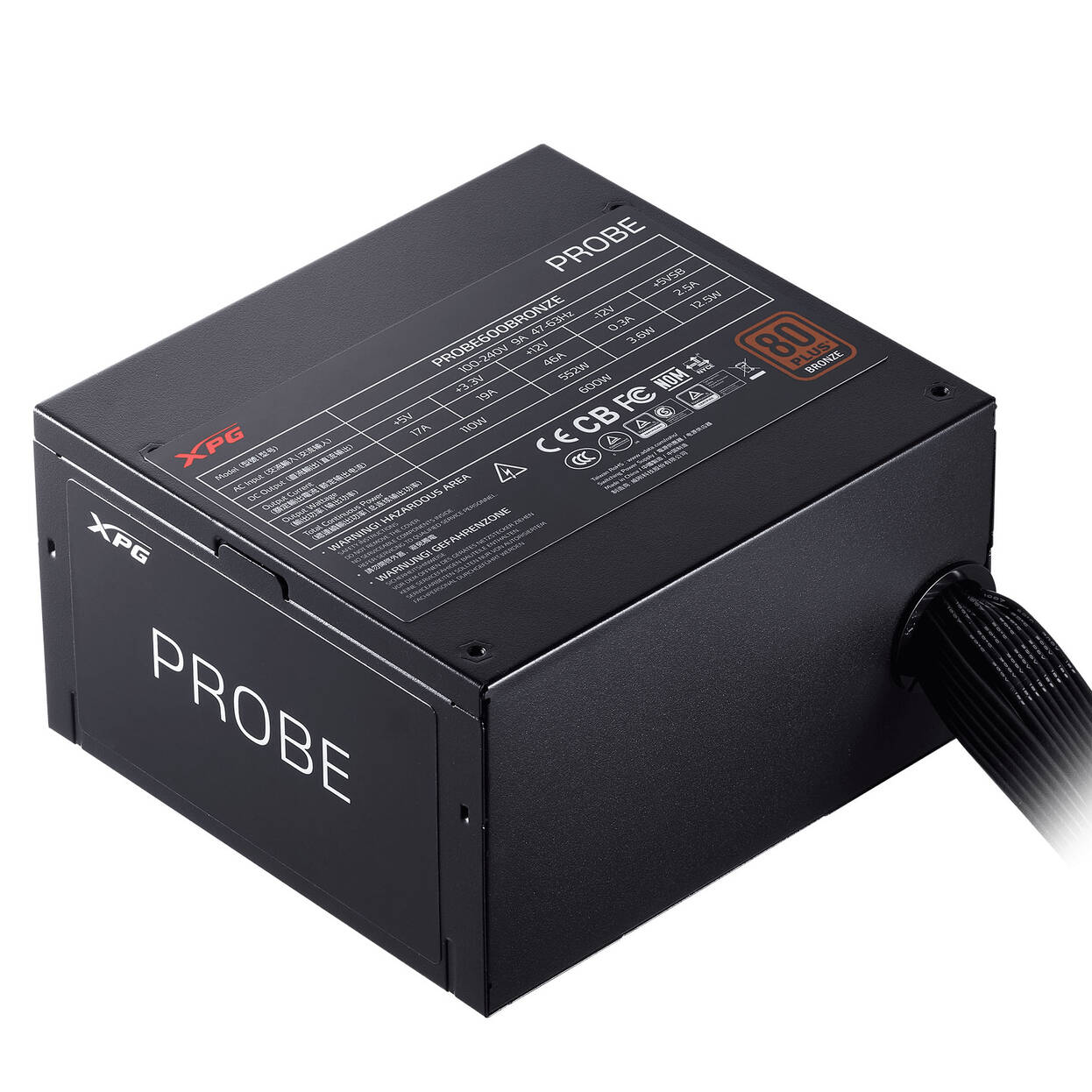 ADATA XPG PROBE 80 PLUS Bronze Power Supply, ATX 2.4 - 600 Watt, black