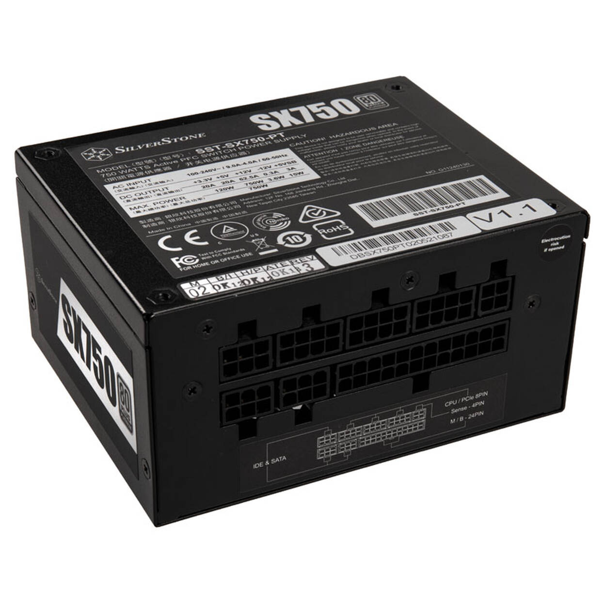 SilverStone SST-SX750-PT V.1.1 SFX power supply 80 PLUS Platinum, modular - 750 Watt