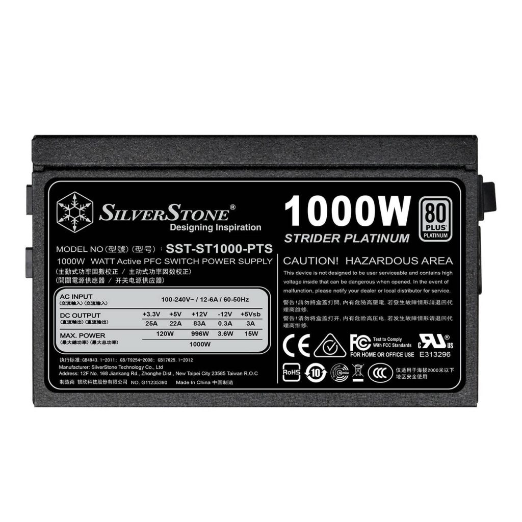 SilverStone SST-ST1000-PTS Strider Platinum Series 80 PLUS Platinum, modular - 1000 Watt : image 6
