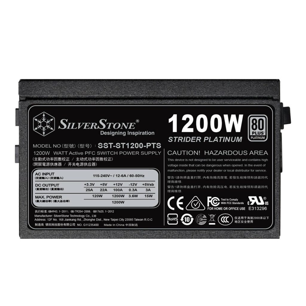SilverStone SST-ST1200-PTS Strider Platinum Series 80 PLUS Platinum, modular - 1200 Watt