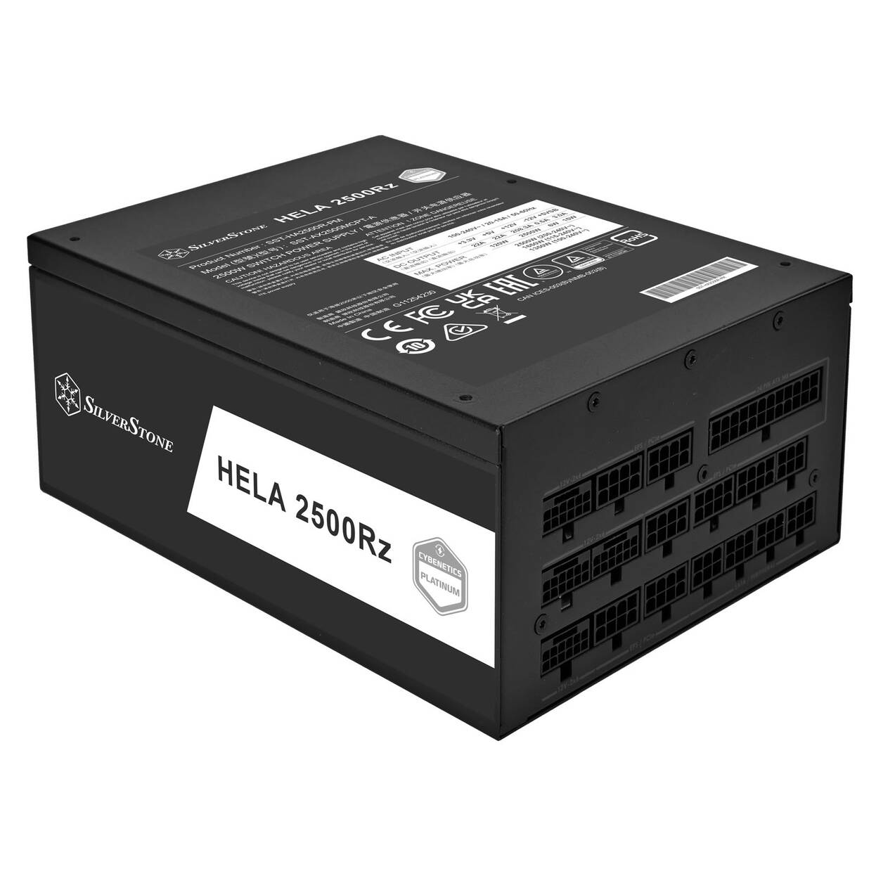 SilverStone Hela 2500Rz Cybenetics Platinum Power Supply, PCIe 5.0, ATX 3.1 - 2,500 Watt, Black