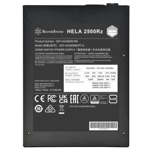 SilverStone Hela 2500Rz Cybenetics Platinum Power Supply, PCIe 5.0, ATX 3.1 - 2,500 Watt, Black