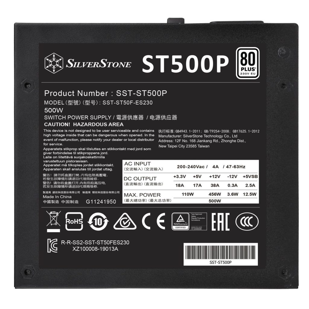 Silverstone Strider 500w Series 80Plus Bronze PSU