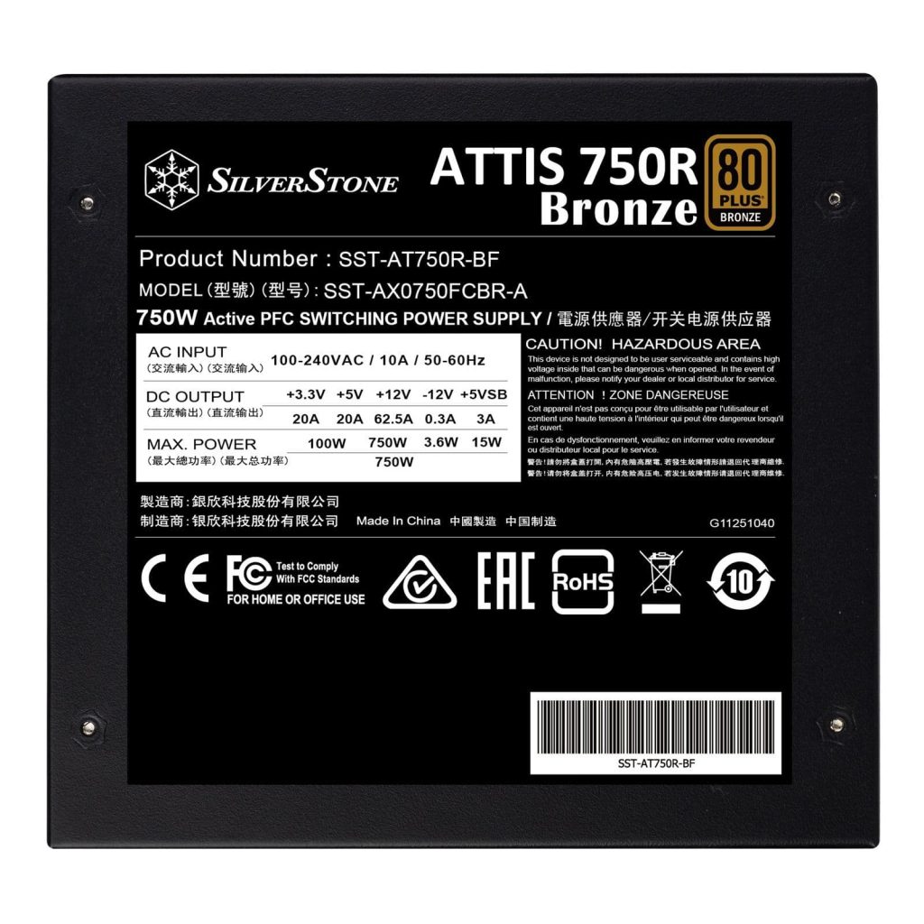 Silverstone ATTIS 750R ATX 3.1 Bronze Power Supply : image 3