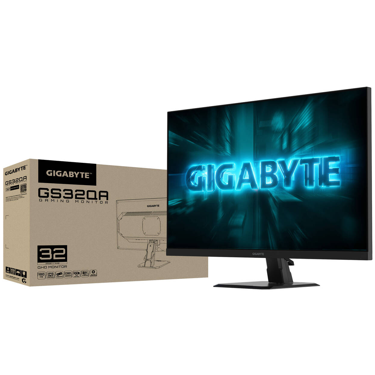 GIGABYTE GS32QA 31.5-inch QHD Gaming Monitor, 180Hz, SS-IPS Panel, FreeSync Premium
