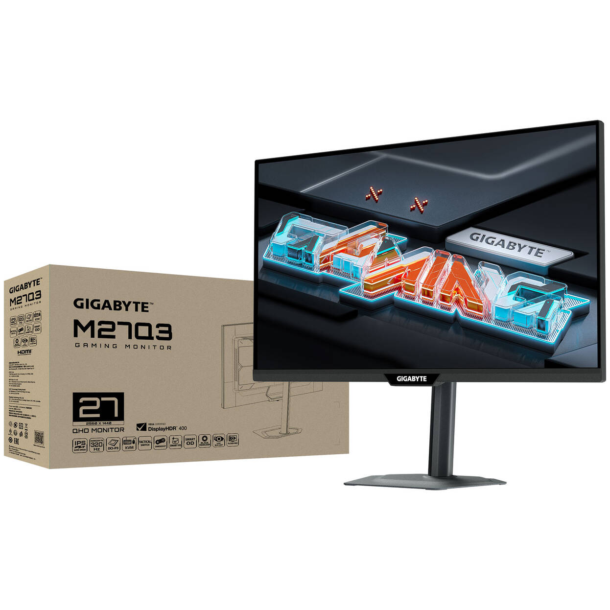 GIGABYTE M27Q3 27 Zoll QHD Gaming-Monitor, 300Hz, SS-IPS-Panel, G-Sync Compatible