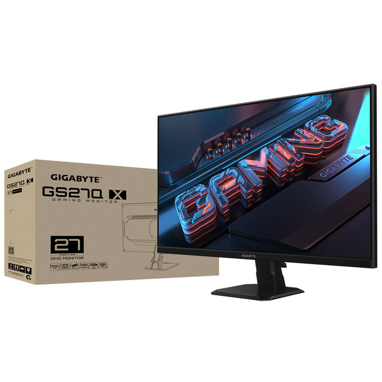 Gigabyte GS27Q X, 27-inch QHD Gaming Monitor, 250Hz, SS-IPS Panel, FreeSync Premium