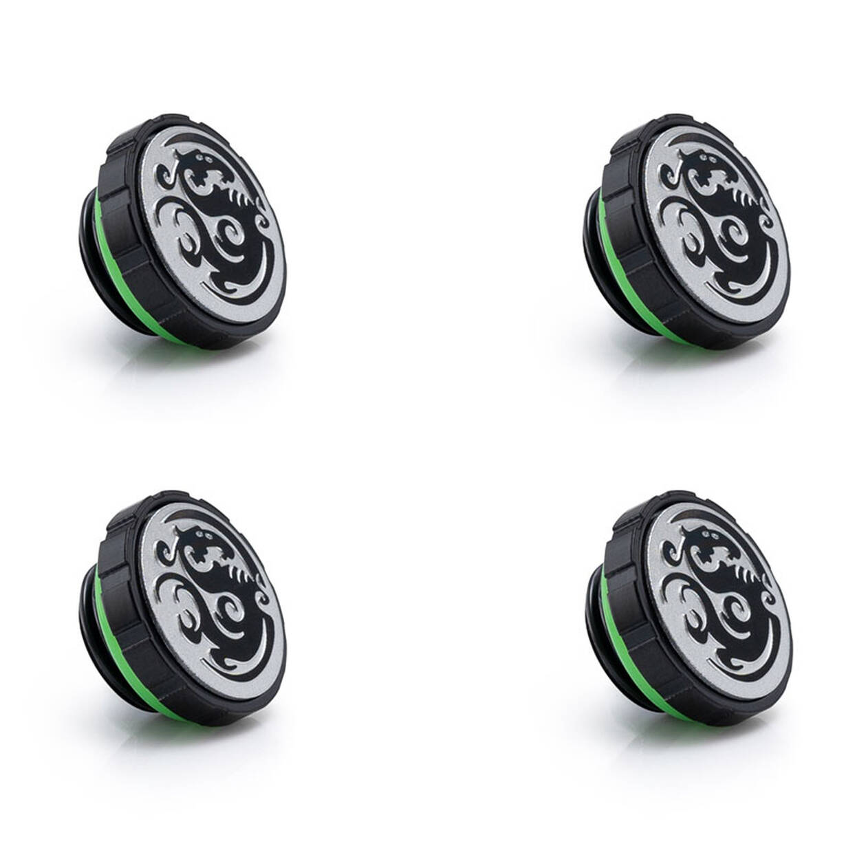 Bitspower Artemis Stop Fitting G1/4 Inch, 4-Pack - Matte Black