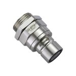 Koolance QD3 Quick Disconnect with Bulkhead straight male G1/4 inch female thread - no-spill, silver