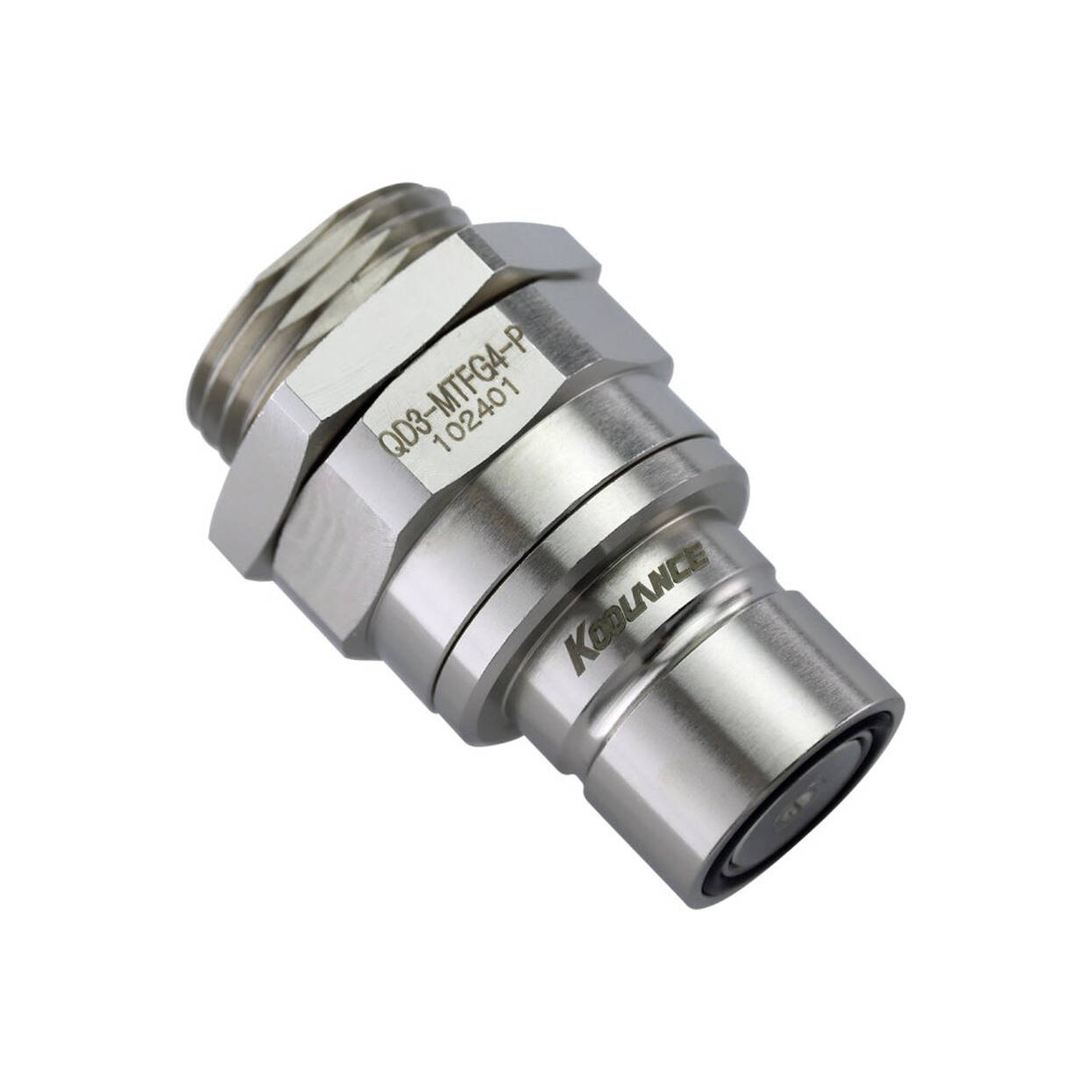 Koolance QD3 Quick Disconnect with Bulkhead straight male G1/4 inch female thread - no-spill, silver : image 1