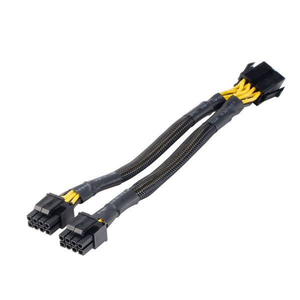 Akasa 8-Pin to 2x 4+4-Pin Adapter Cable, EPS/ATX Compatible – Black, 20cm