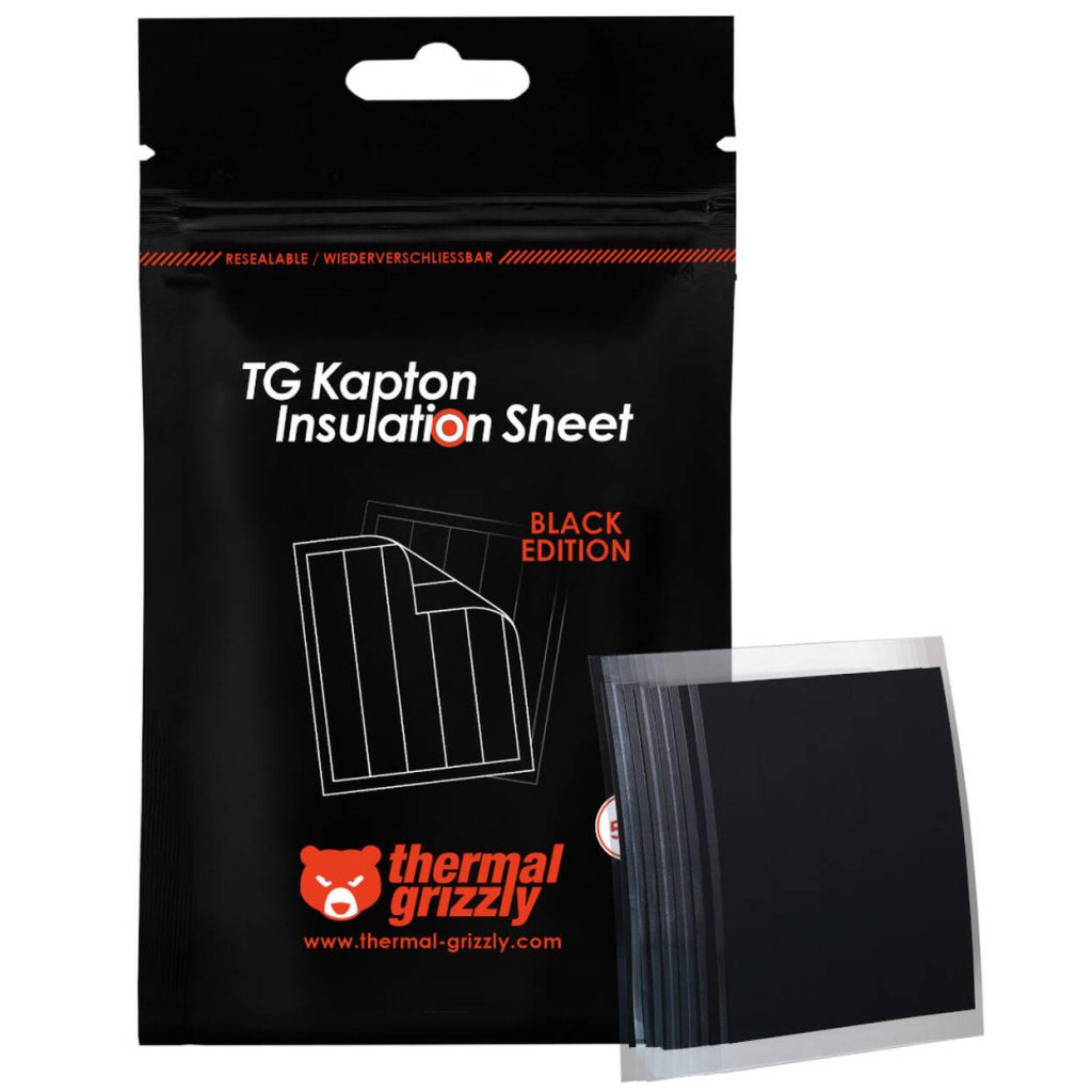 Thermal Grizzly Kapton Insulation Sheet, 10 x 60mm - 50 pieces, black