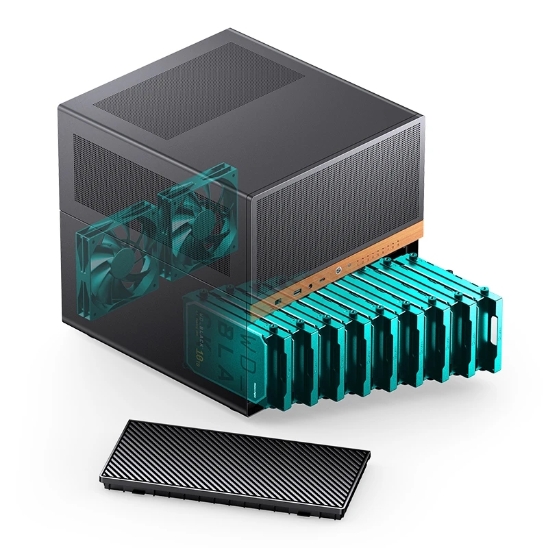 Jonsbo N6 NAS Cube Case, M-ATX - Black