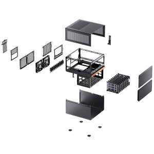 Jonsbo N6 NAS Cube Case, M-ATX - Black