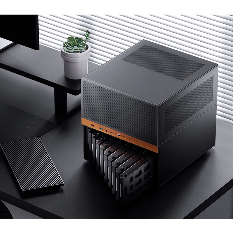 Jonsbo N6 NAS Cube Case, M-ATX - Black