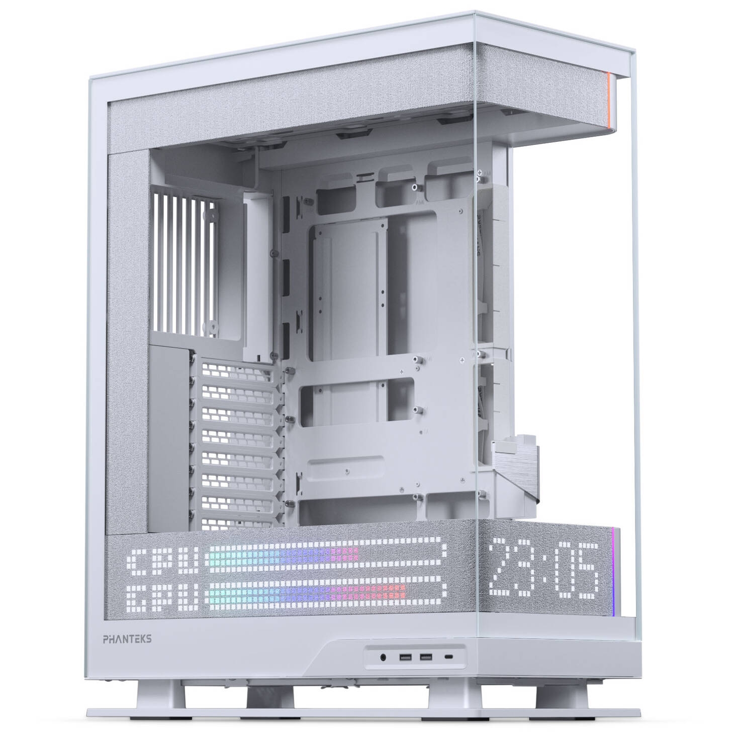 Phanteks Evolv X2 Matrix PC Case, Mid-Tower, E-ATX, Tempered Glass, Matrix LED - White