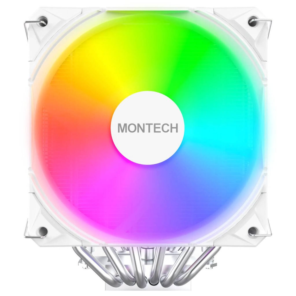 Montech NX600 ARGB CPU Cooler, Dual Tower - 2x 120mm, white