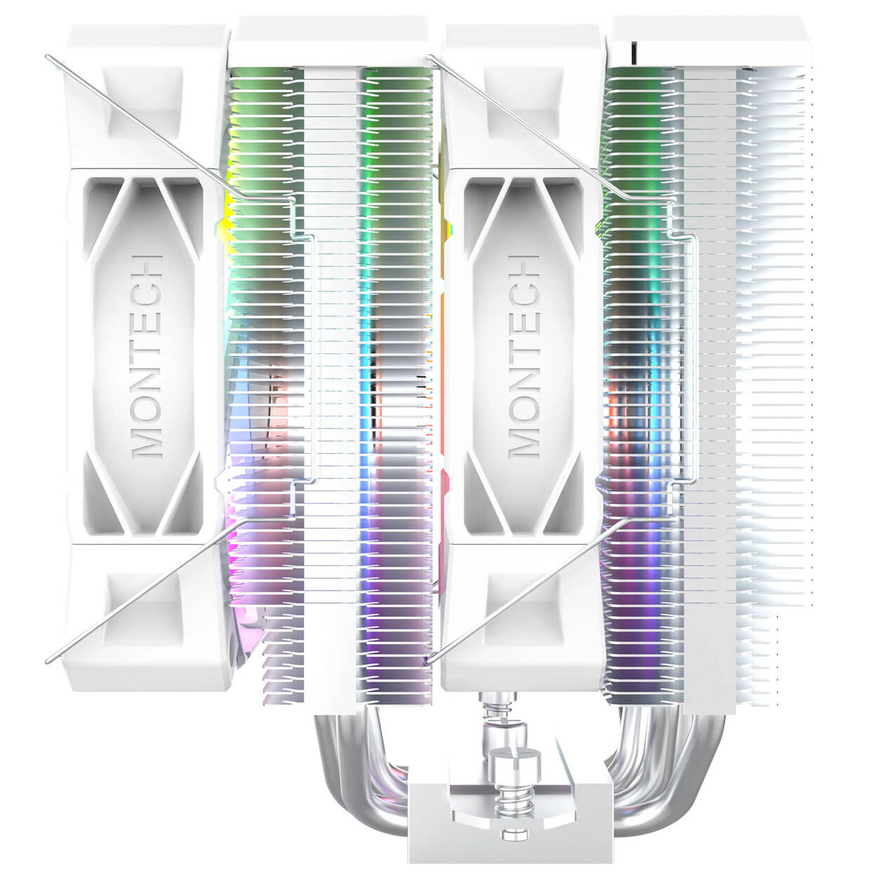 Montech NX600 ARGB CPU Cooler, Dual Tower - 2x 120mm, white