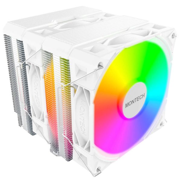 Montech NX600 ARGB CPU Cooler, Dual Tower – 2x 120mm, white