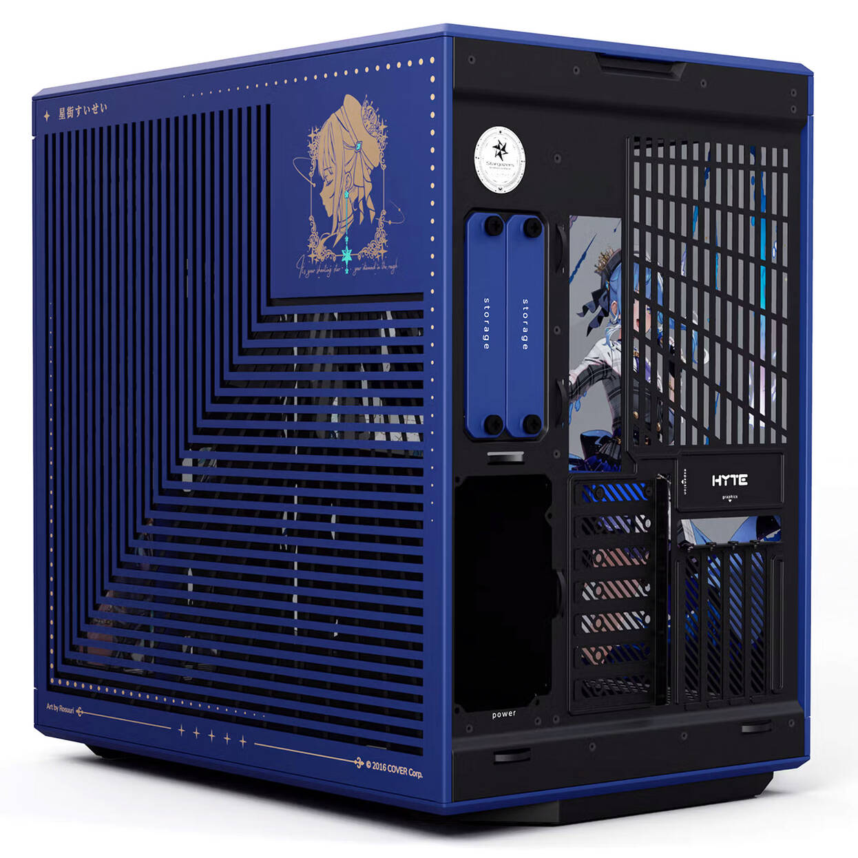 HYTE Y70 Suisei Edition PC Case, Mid Tower, E-ATX, Tempered Glass - Blue