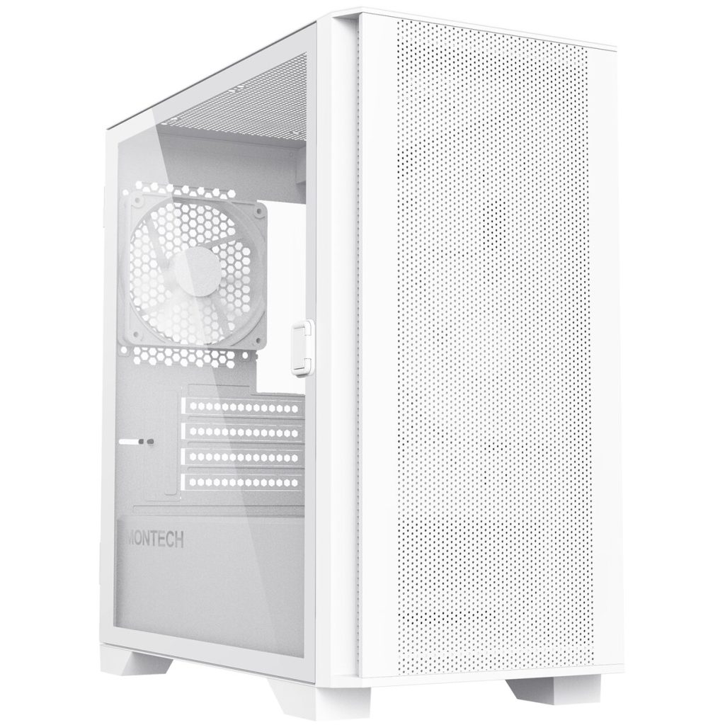 Montech AIR 100 LITE PC Case, Mid Tower, Micro-ATX, Tempered Glass - white