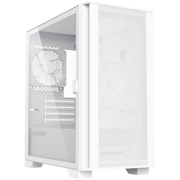 Montech AIR 100 LITE PC Case, Mid Tower, Micro-ATX, Tempered Glass – white