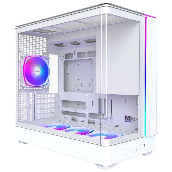 Montech KING 15 PRO PC Case, Mini Case, mATX, Tempered Glass, RGB – white