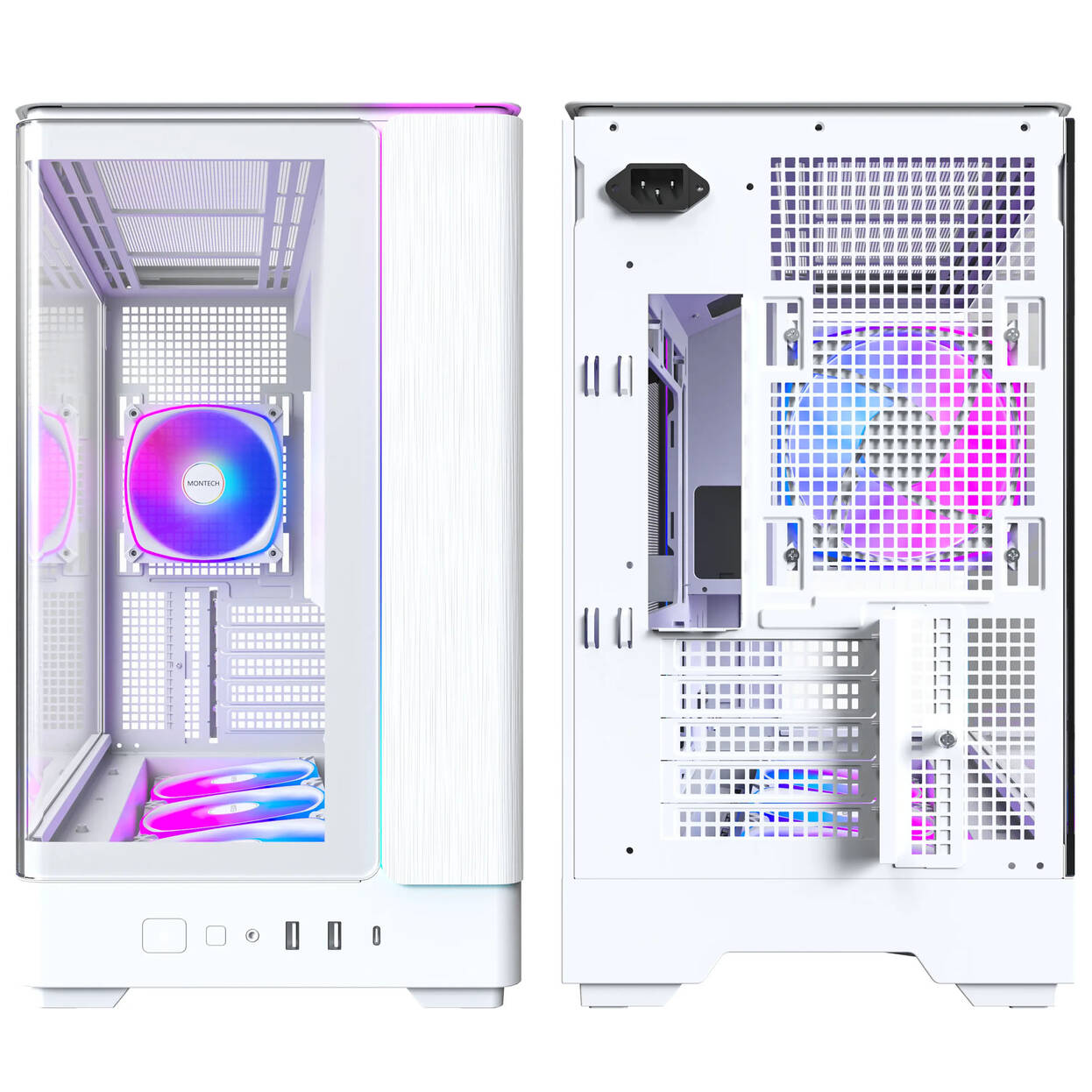 Montech KING 15 PRO PC Case, Mini Case, mATX, Tempered Glass, RGB - white