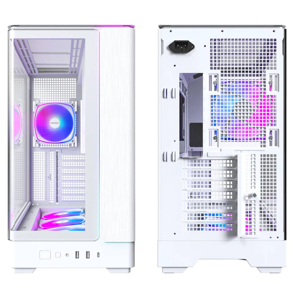 Montech KING 45 PRO PC Case, Mid Tower, ATX, Tempered Glass, RGB - white
