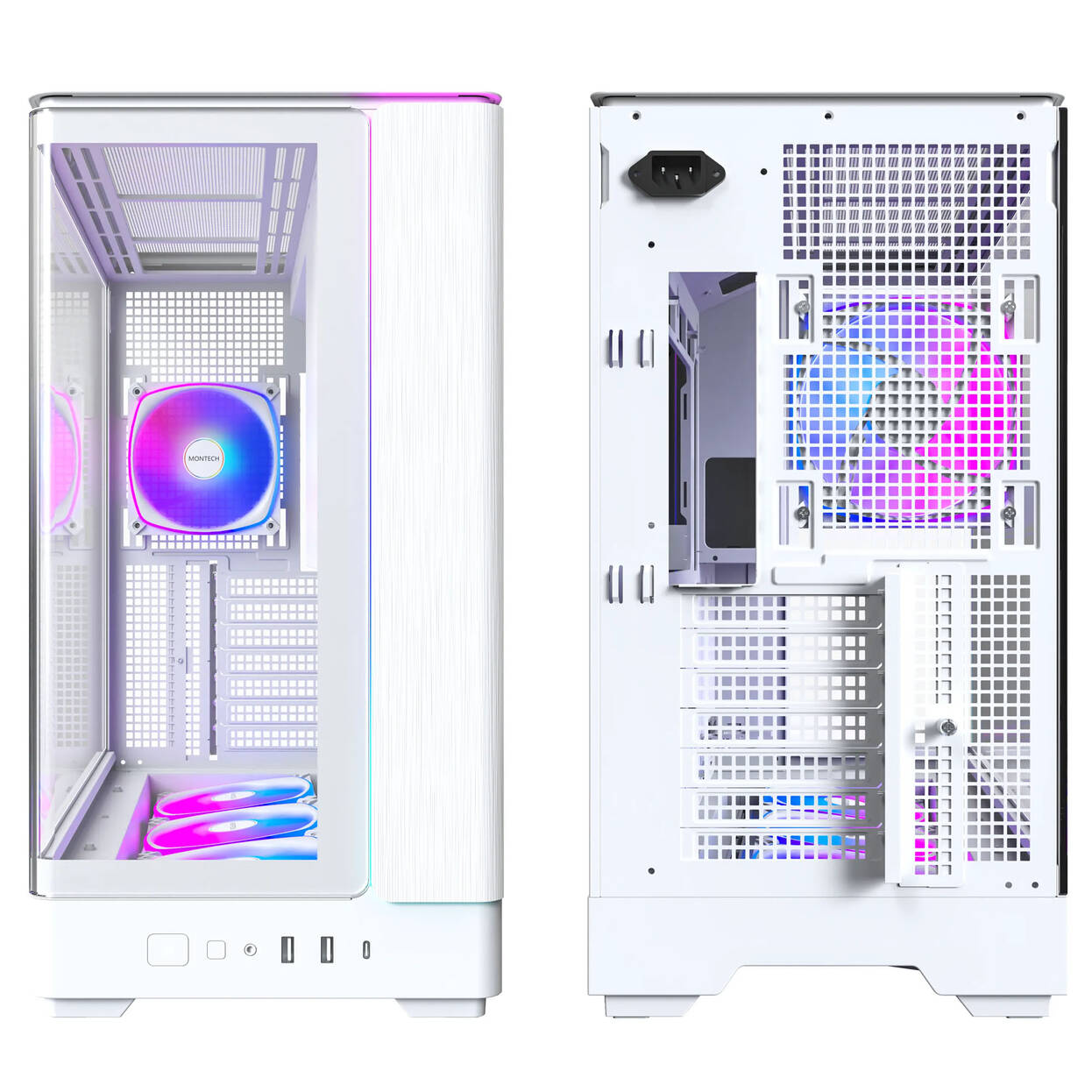Montech KING 45 PRO PC Case, Mid Tower, ATX, Tempered Glass, RGB - white
