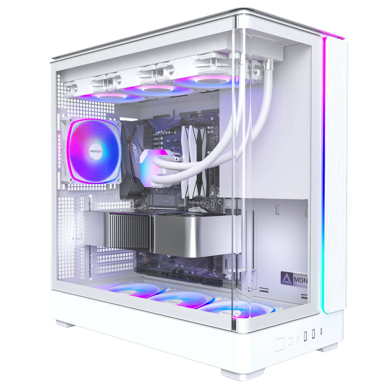 Montech KING 45 PRO PC Case, Mid Tower, ATX, Tempered Glass, RGB - white