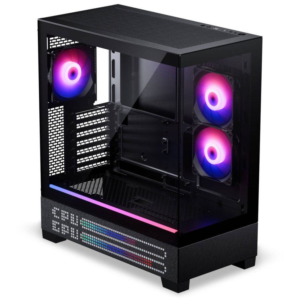 Phanteks XT View Matrix PC Case, Mid-Tower, E-ATX, Tempered Glass, Matrix LED - Black