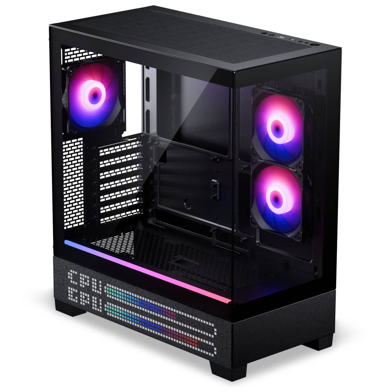 Phanteks XT View Matrix PC Case, Mid-Tower, E-ATX, Tempered Glass, Matrix LED - Black