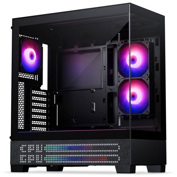 Phanteks XT View Matrix PC Case, Mid-Tower, E-ATX, Tempered Glass, Matrix LED – Black