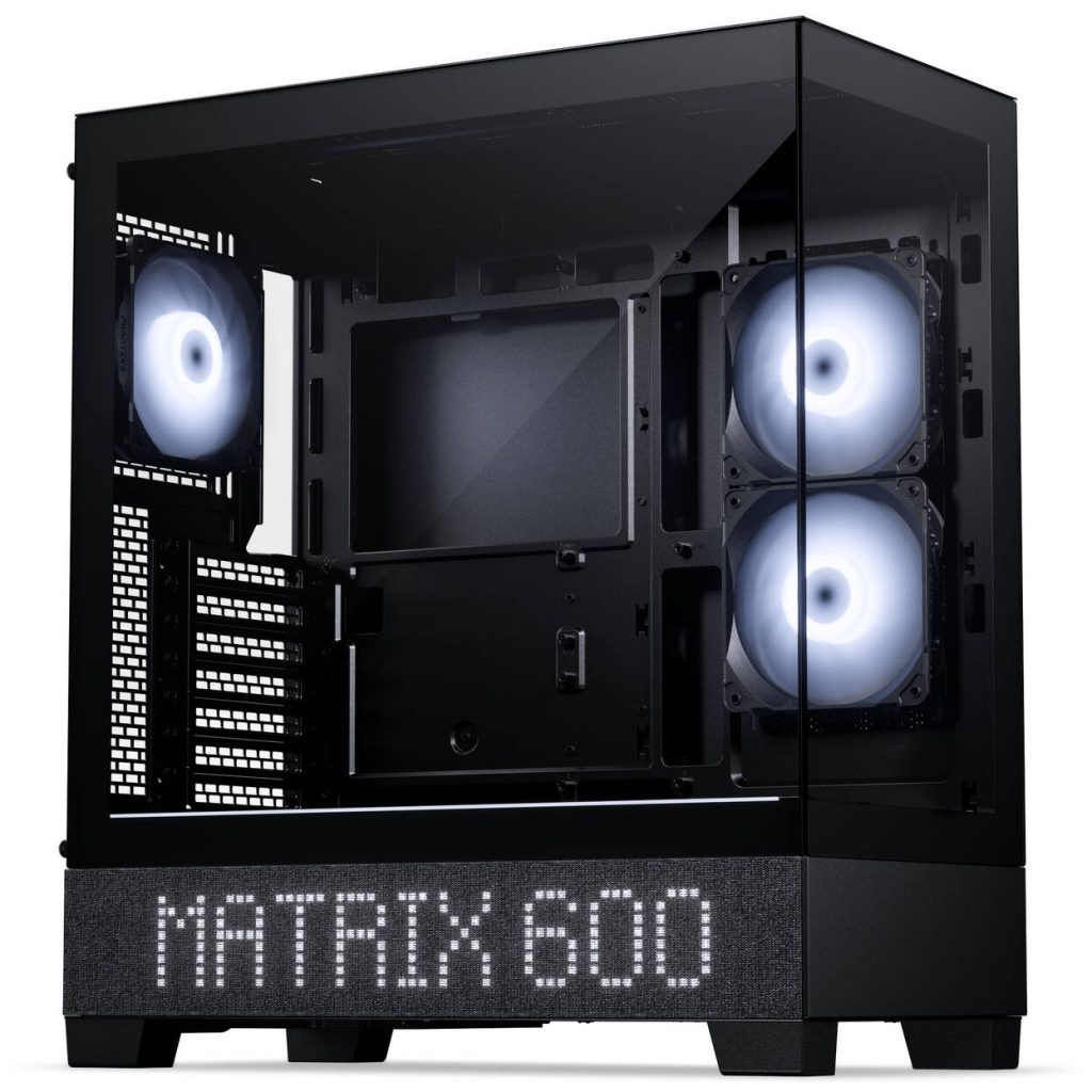 Phanteks XT View Matrix PC Case, Mid-Tower, E-ATX, Tempered Glass, Matrix LED - Black