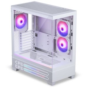 Phanteks XT View Matrix PC Case, Mid-Tower, E-ATX, Tempered Glass, Matrix LED - White
