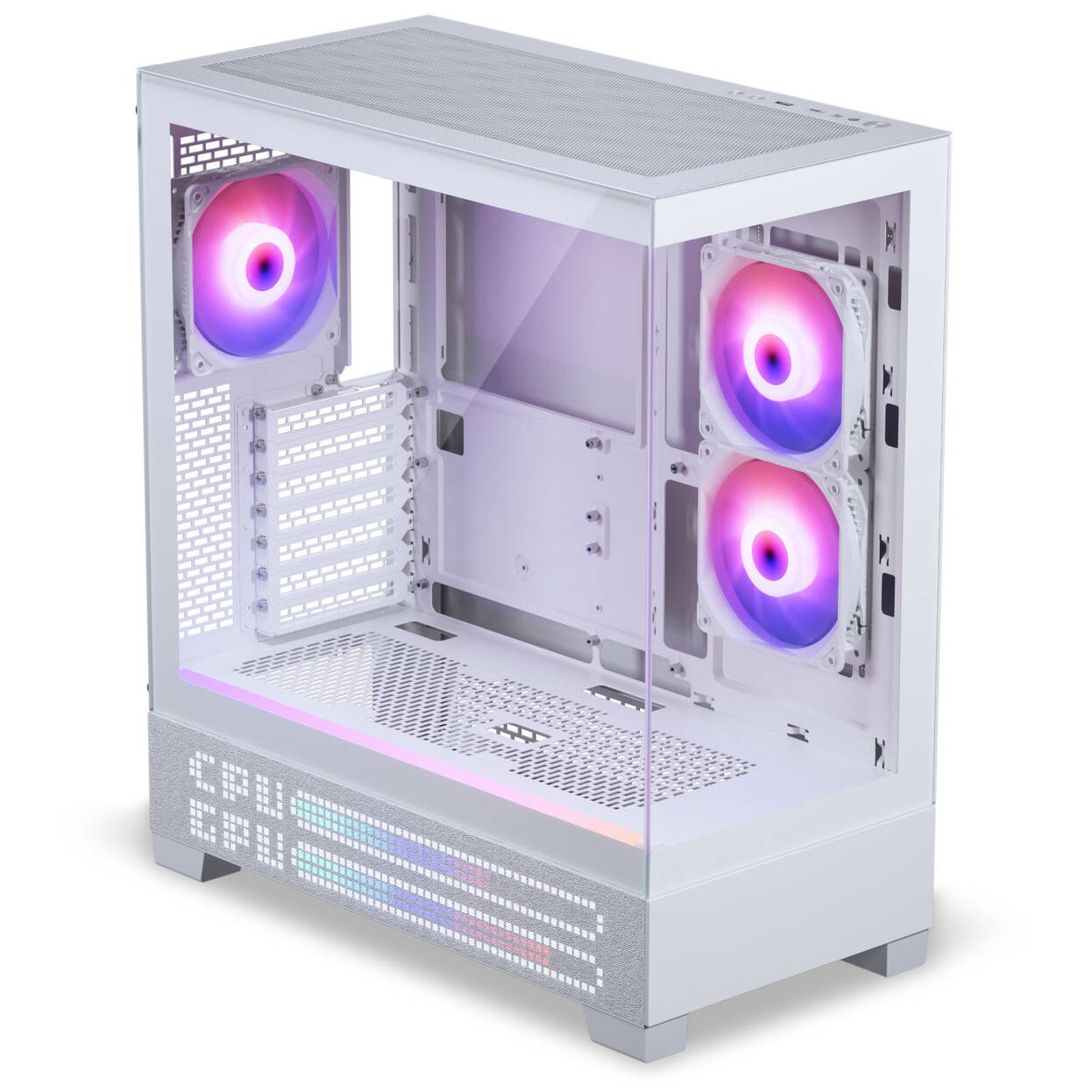 Phanteks XT View Matrix PC Case, Mid-Tower, E-ATX, Tempered Glass, Matrix LED - White
