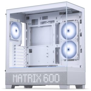 Phanteks XT View Matrix PC Case, Mid-Tower, E-ATX, Tempered Glass, Matrix LED - White