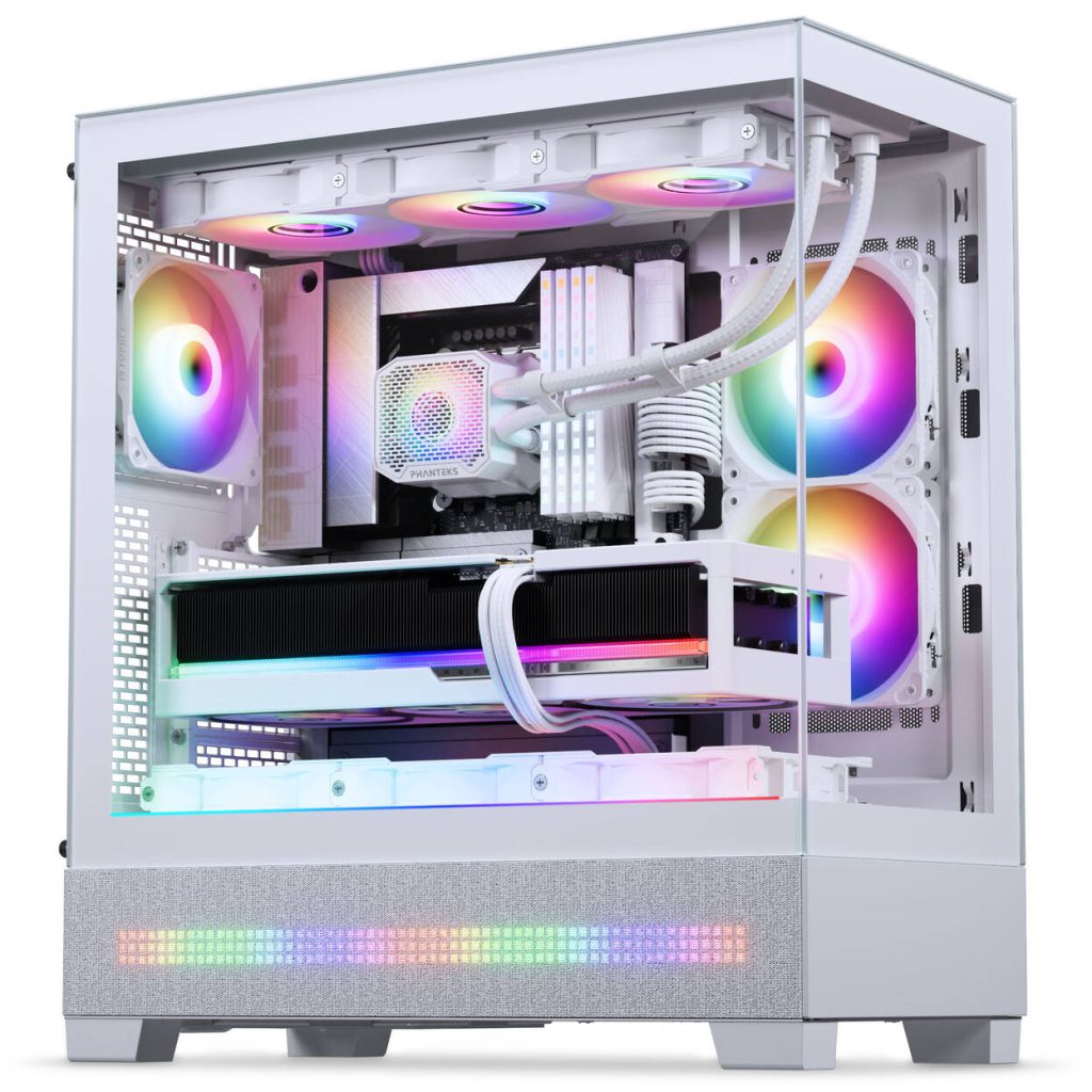 Phanteks XT View Matrix PC Case, Mid-Tower, E-ATX, Tempered Glass, Matrix LED - White