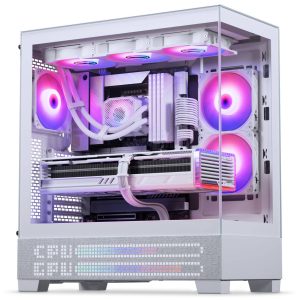 Phanteks XT View Matrix PC Case, Mid-Tower, E-ATX, Tempered Glass, Matrix LED - White